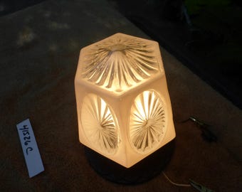 Vintage Antique White Flush Mount Iron Glass Porch Light Fixture 41526 C