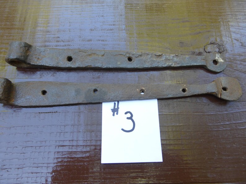 Vintage Hand Iron Strap Hinges Round Tip PAIRSET 3 Etsy