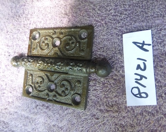 Vintage Antique 3x3 Cast Iron Victorian Cannon Ball Finial Hinge 81421 A