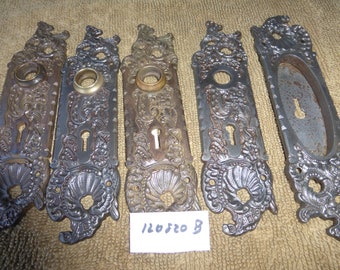 Vintage Antique 5 PC RHCo. "Belfort 1131" Ornate 1894 Door Plates 12820 B