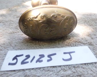 2 Vintage Antique Oval Brass Victorian Door Knobs 52125 J