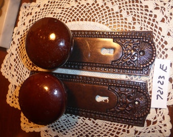 Juego de herrajes para puerta de bronce fundido victoriano adornado de 4 piezas de estilo antiguo vintage 72123 E