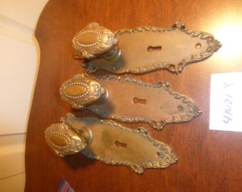 Herrajes para puertas victorianos Corbin "Campania" de bronce, 6 piezas, 41021 X