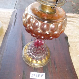 Vintage Antique Ornate Glass Kerosene Parlor Lamp 112922 F