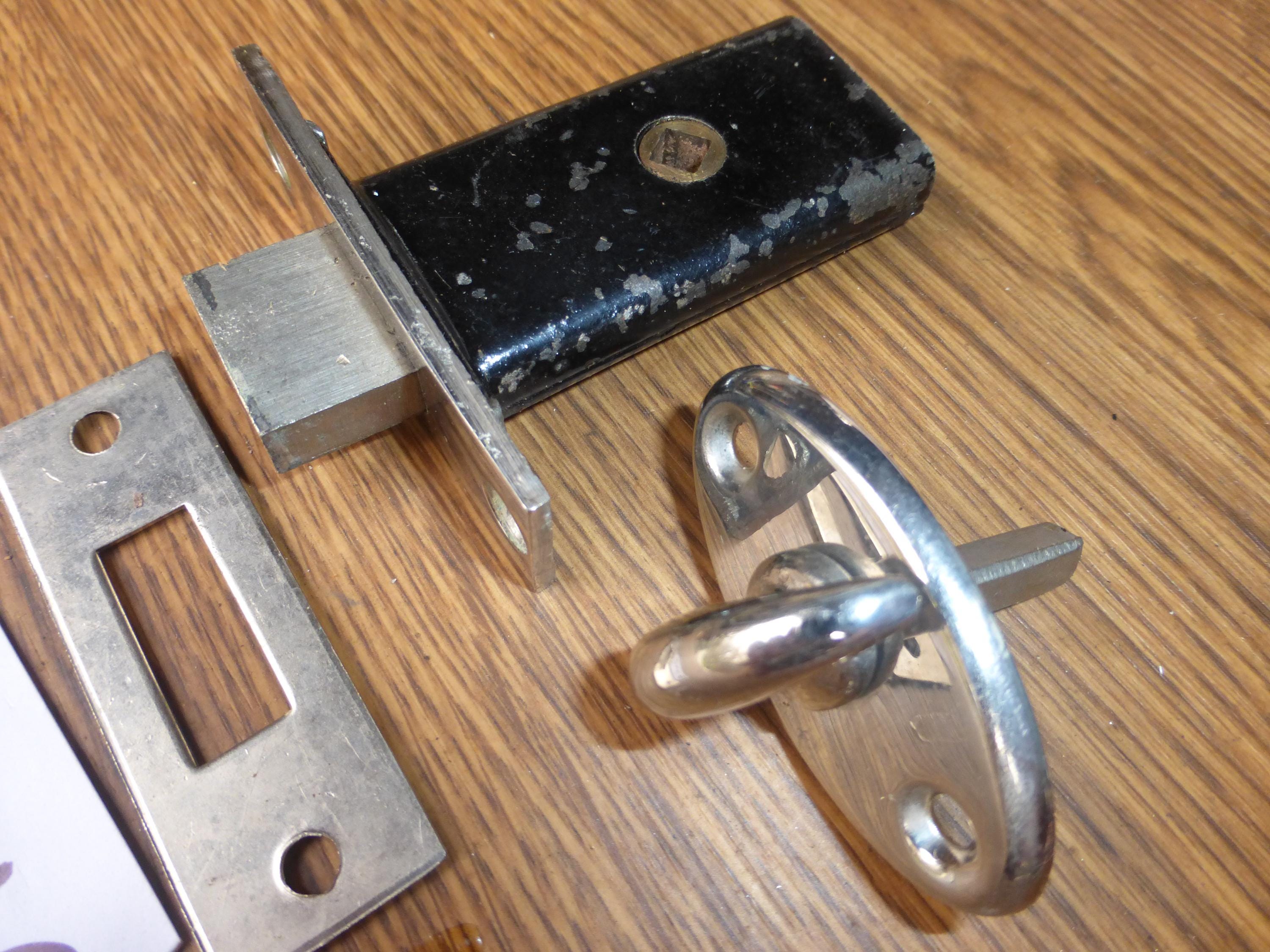 Vintage Antique 3 Pc Sargent Brass Thumb Turn Lock Mortise 30224 C
