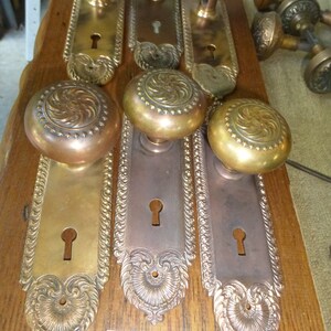 Vintage Antique Cast Brass 12 Pc Victorian Door Hardware Set 51321 F