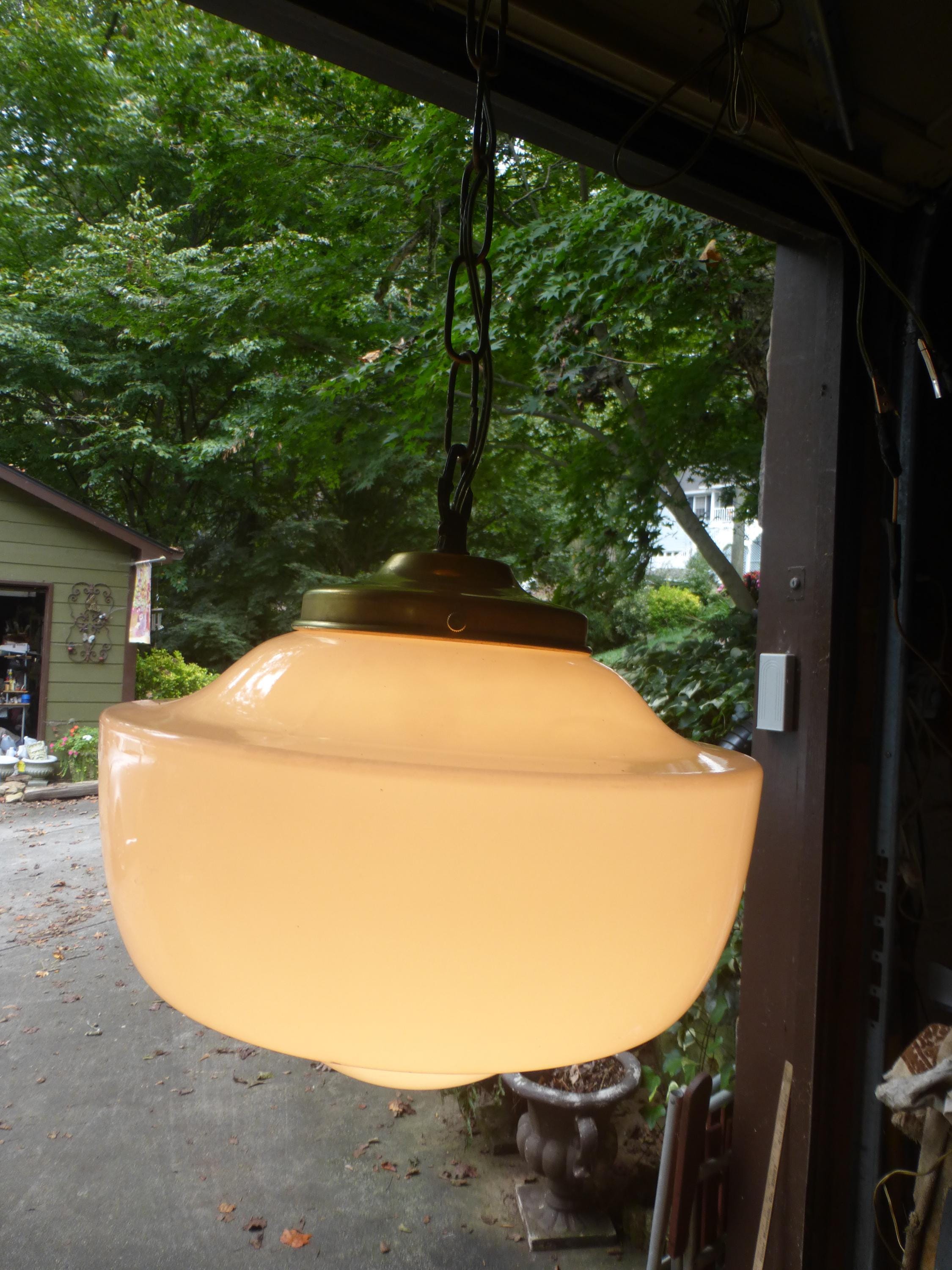 ヴィンテージアンティークペンダントミルクガラス照明器具 93025 A