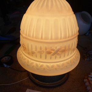 Vintage antike viktorianische Gusseisen Fancy Glas Flush Mount Leuchte 1.07.24 A