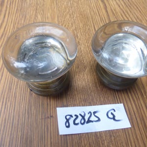 Pair Vintage Antique Crystal Brass Round Door Knobs 82825 G