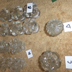 ONE Vintage Antique Fancy Glass Cabinet Knob 9821 F
