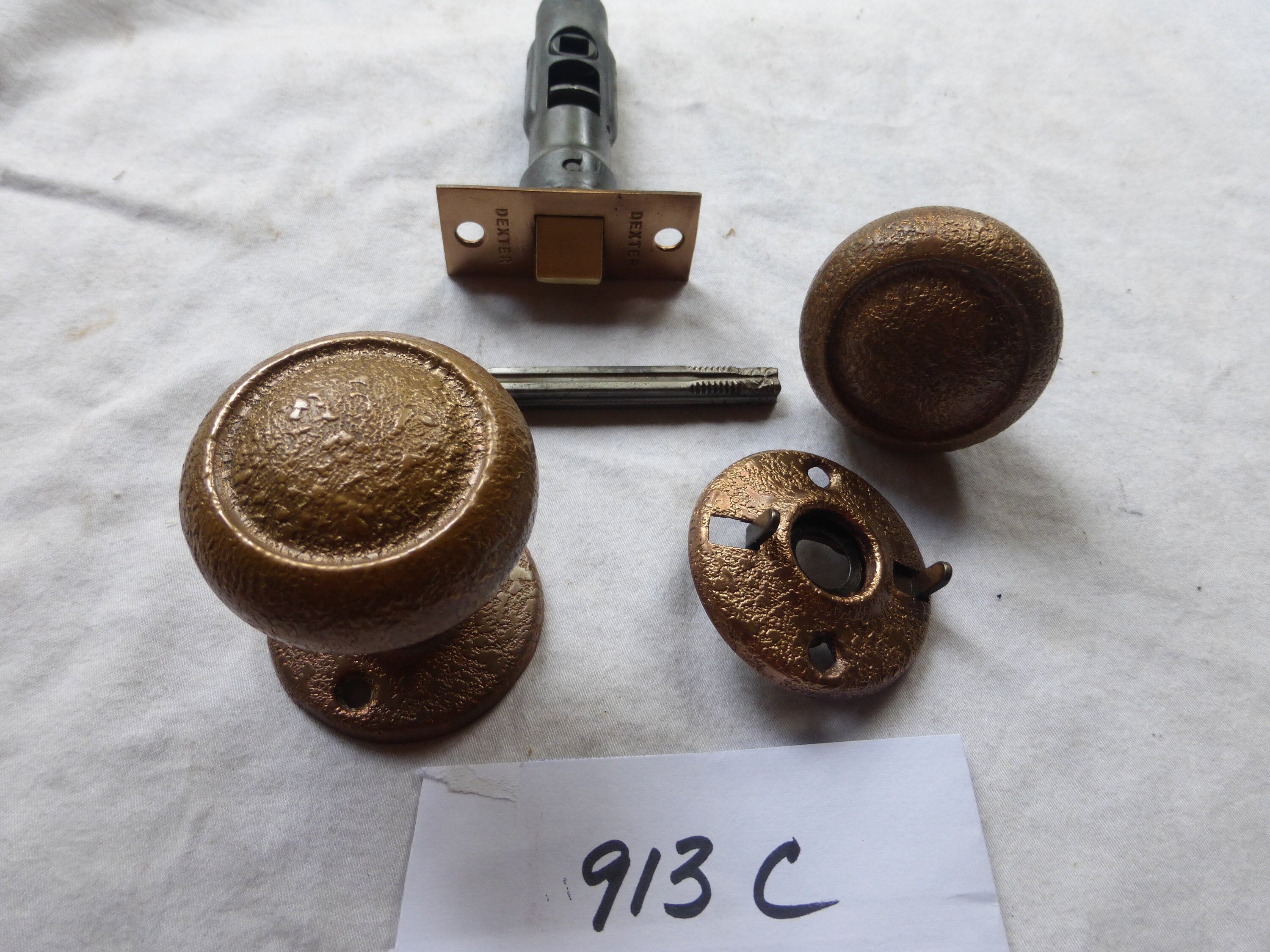 Vintage 5 Pc Dexter Solid Brass Locking Privacy Door Hardware Etsy
