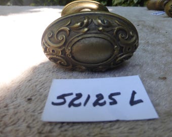 2 Vintage Antique Oval Brass Victorian Door Knobs 52125 L