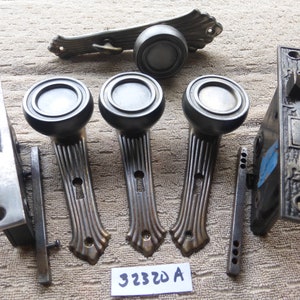 Vintage Antique Art Deco 10 Pc Door Hardware Set 32320 A
