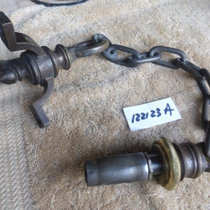 Vintage Antique Heavy All Cast Brass Chain Lamp Pendant Chandeliler Part 122123 A