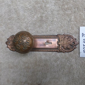 Vintage Antik 2-delad Mässing Viktoriansk Dörrbeslag Set 102522 B