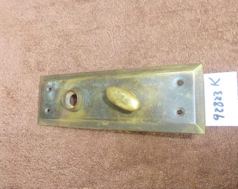 Vintage Antique Deco Brass Thumb Turn Privacy Door Plate 92823 K