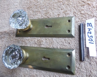 Vintage Antique Victorian Deco 4 Pc Brass Door Hardware Set 1.05.24 B