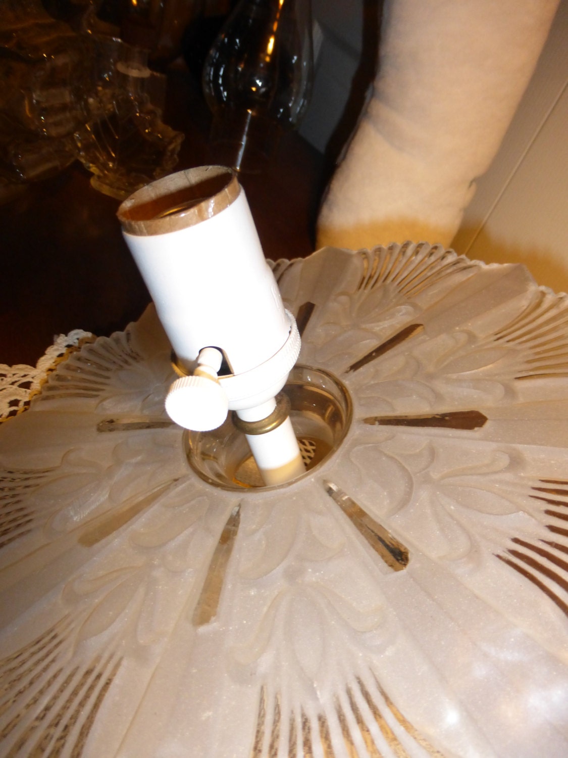 ヴィンテージエッチングガラスペンダントライトランプ照明吊り下げ