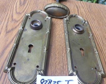 Juego de herrajes para puertas de latón fundido de 4 piezas Yale antiguo vintage 82825 I