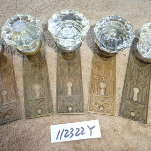 Vintage Antique 10 Pc Cast Brass Door Hardware Set 112322 Y