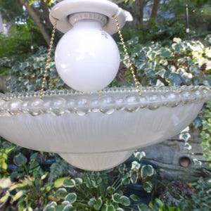 Vintage Antique 3 Chain Flush Mount Light Fixture 100724 D