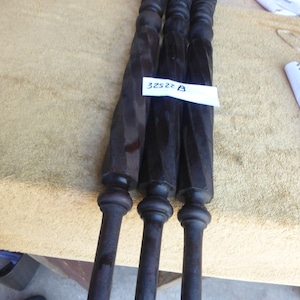 3 Vintage Antique Spiral Twist Oak Table Legs 32523 B