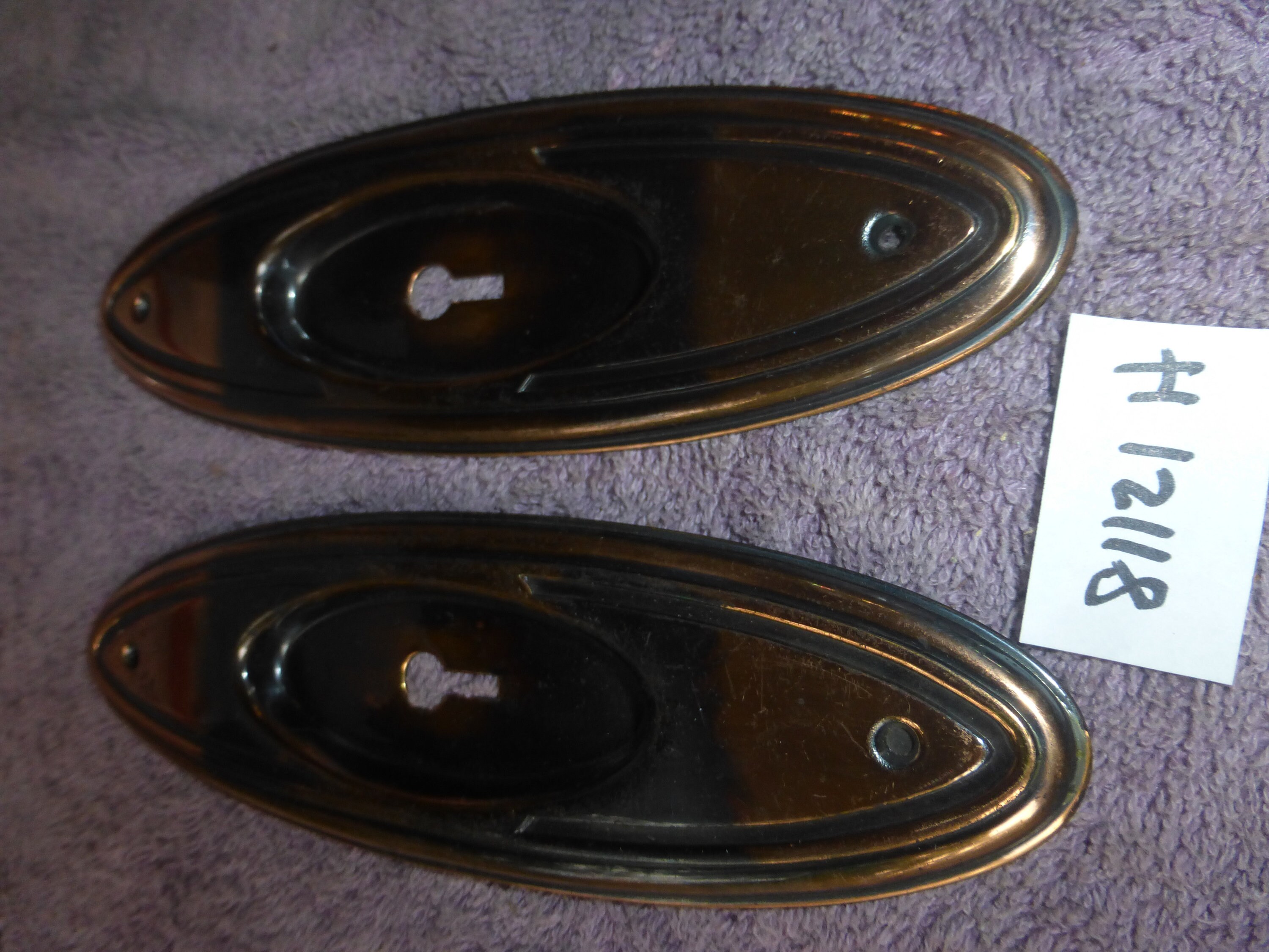 Vintage Antique Brass Oval Pocket Door Pulls 81121 H