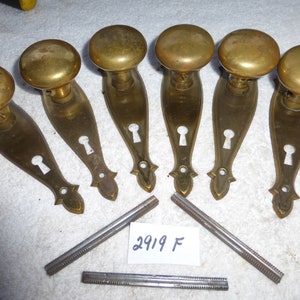 Vintage Antik 4-delad Art Deco Dörrbeslag Set 2919 F