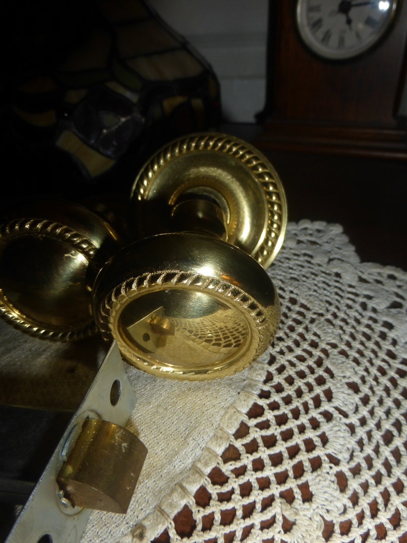 Vintage Antique Gainsborough 5 Pc Cast Brass Door Hardware Set Etsy