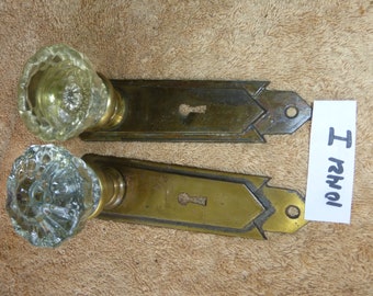 Vintage Antique 4 Pc Brass Deco Door Hardware Set 101421 I