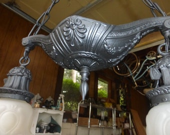 Vintage Antique Victorian 2 Light Chandelier Pendant Fixture 31723 G