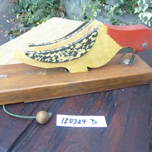 Vintage Antique Wooden Woodpecker Knocker From Maine 120324 D