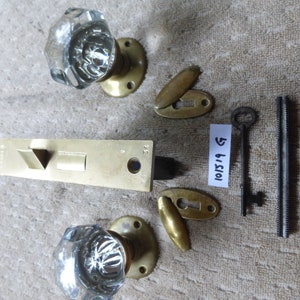 Vintage Antique 8 Pc Deco YALE Brass Door Hardware Set 101519 G