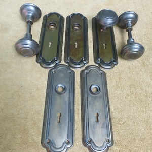 Vintage Antique 10 Pc Deco Door Hardware Set 71224 V