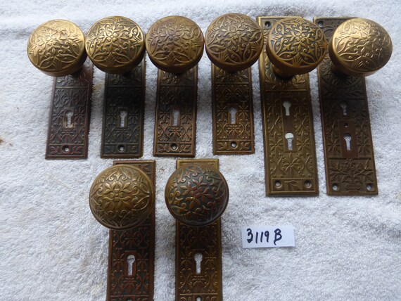 Antique Vintage 22 Piece Brass Lockwood Door Hardware Set Etsy