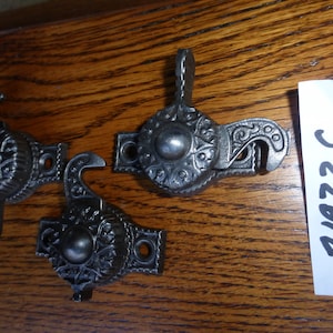 3 Vintage Antique Iron Window Sash Casement Locks 21922 CA