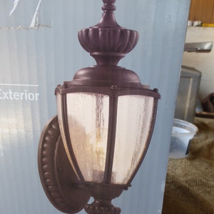 Vintage Antique Porch Light Seeded Glass Fixture 3522 A