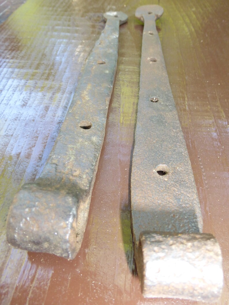 Vintage Hand Iron Strap Hinges Round Tip PAIRSET 3 Etsy