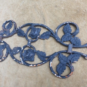 One Vintage Antique Architectural Decorative Ornamental Cast Iron Panel 101224 A
