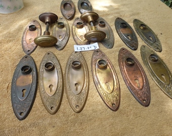 Vintage Antique 18 Pc Brass Victorian Door Hardware Set 1.27.24 D