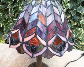 Vintage Antique Victorian Stained Glass Table Lamp 9722 F
