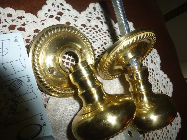 Vintage Antique Gainsborough 5 Pc Cast Brass Door Hardware Set Etsy