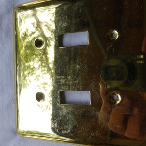 TWO Vintage Brass Switch Plate Covers 4420 A