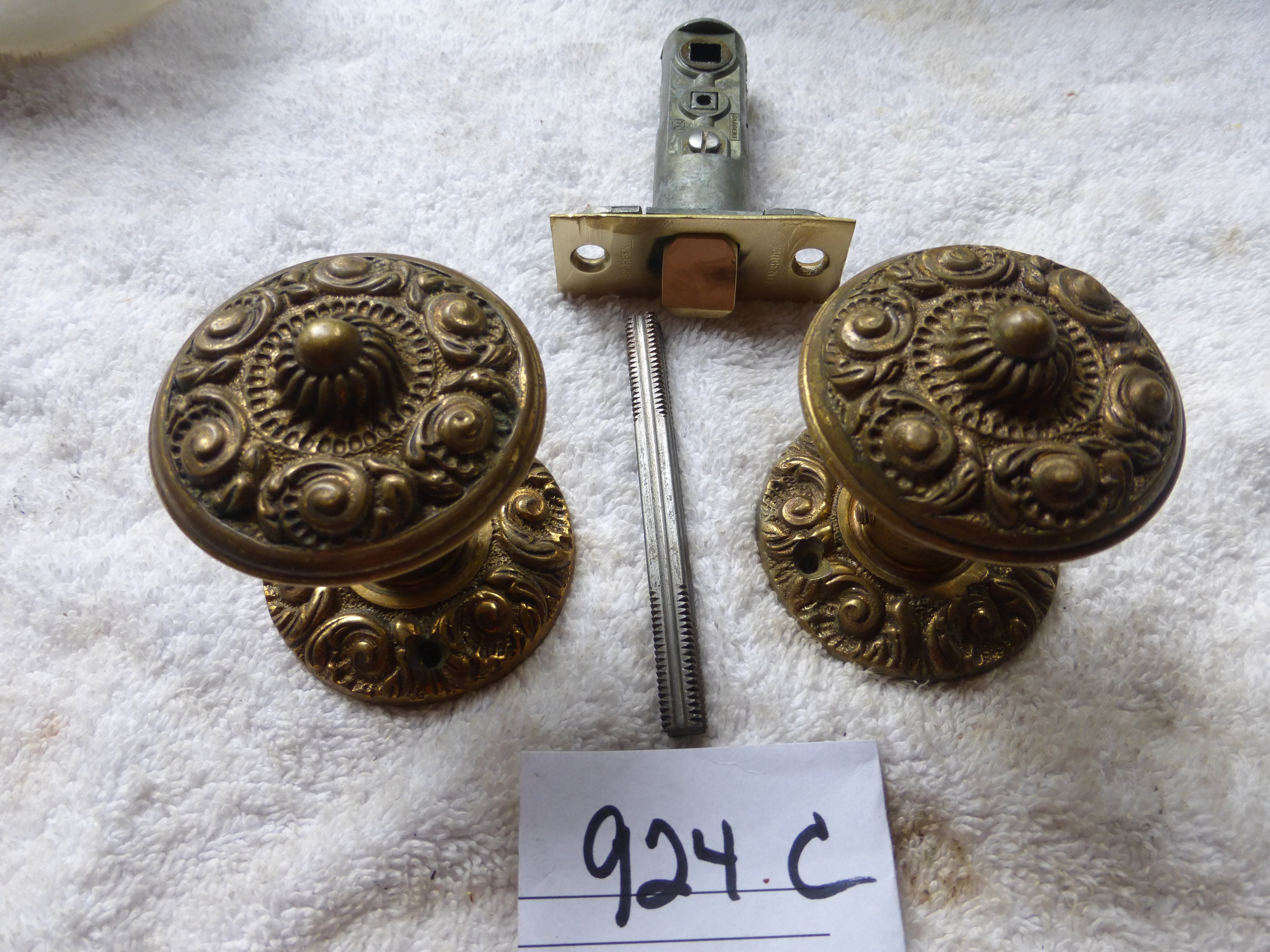 Vintage 20 Piece Cast Brass Sargent Door Knobs and Rosettes Etsy
