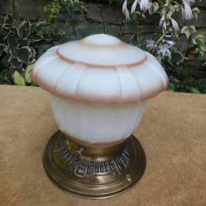 Vintage Antique Flush Mount Victorian Opal Glass Light Fixture 82124 B