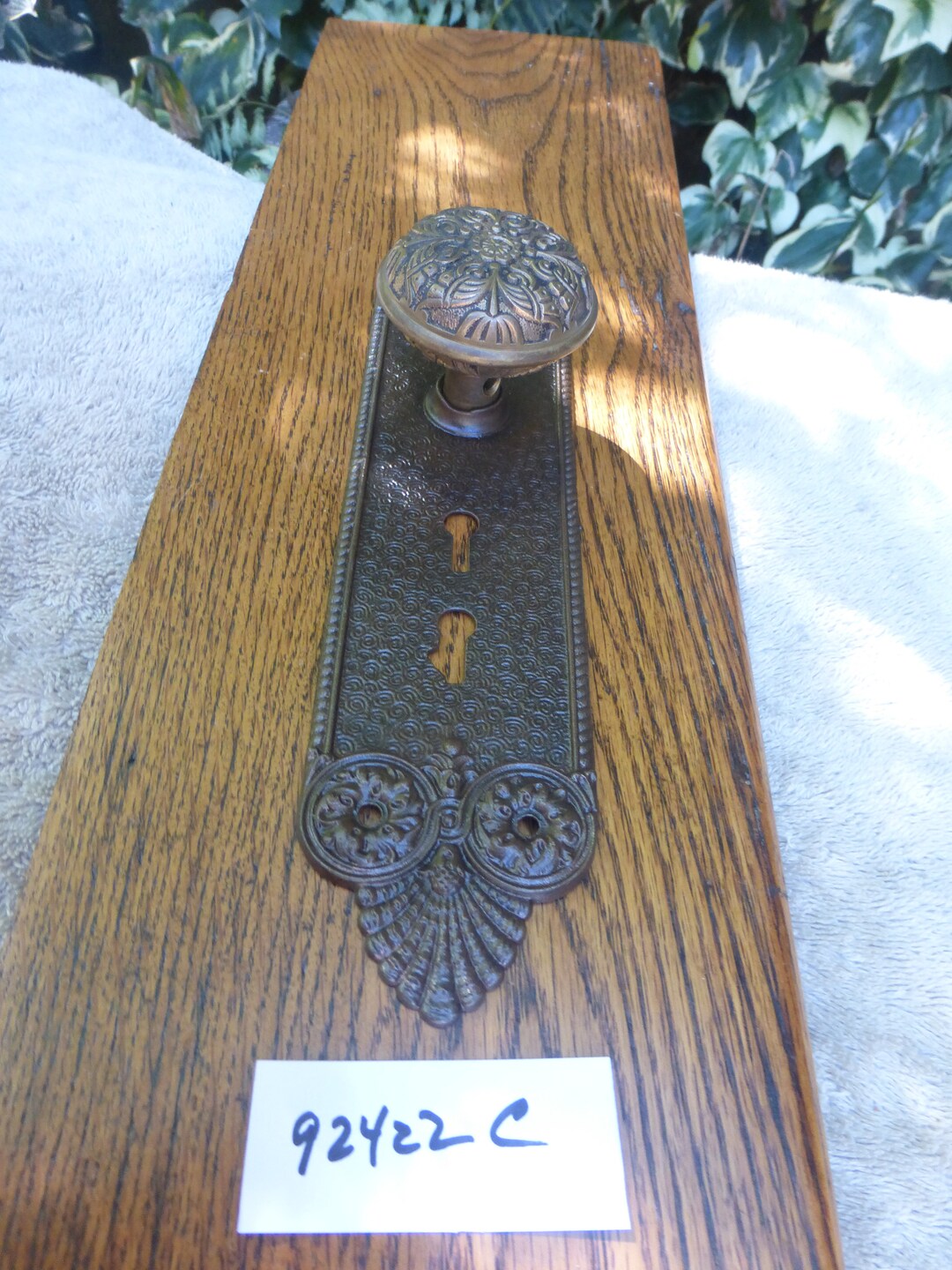 Vintage Antique 2 Pc Victorian Entry Door Hardware Set 92422 C Etsy