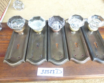 Vintage Antique Art Deco 10 Pc Door Hardware Set 32523 D