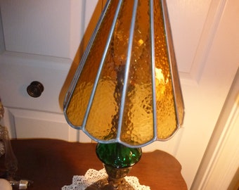 Vintage Antique Victorian Glasmalerei-Tischlampe 112322 AC