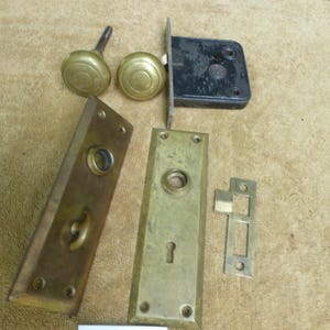 Vintage Antik 6-delat mässingsdörrbeslag för badrums-/sovrumsdörrar 7924 A