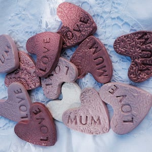 pocket hugs for the one you love - ceramic hearts with essential oil - customised keepsake for wedding